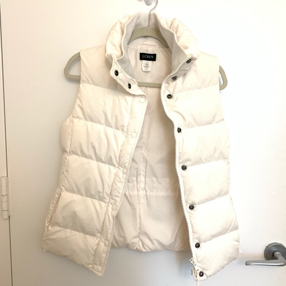 J. Crew white puffer down vest - Picture 2 of 8